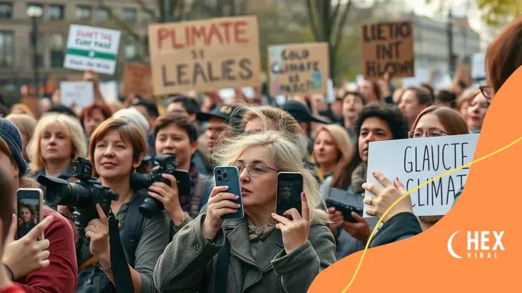 Impact of media on climate protest visibility
